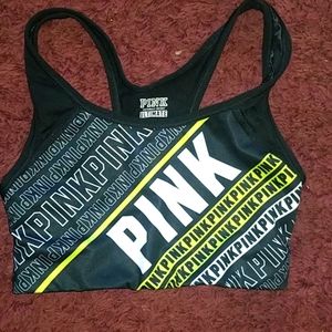 PINK sports bra. Size Small, Black and lime Green